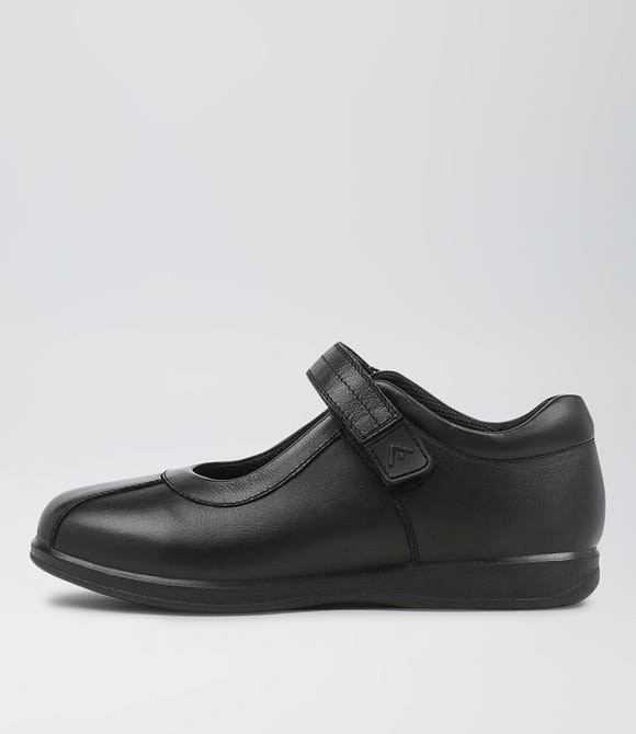 Sienna Jnr E Lol Black Leather Flat Shoes