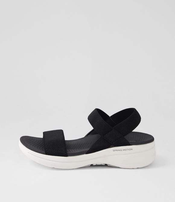 Thea Black White Knit Sandals
